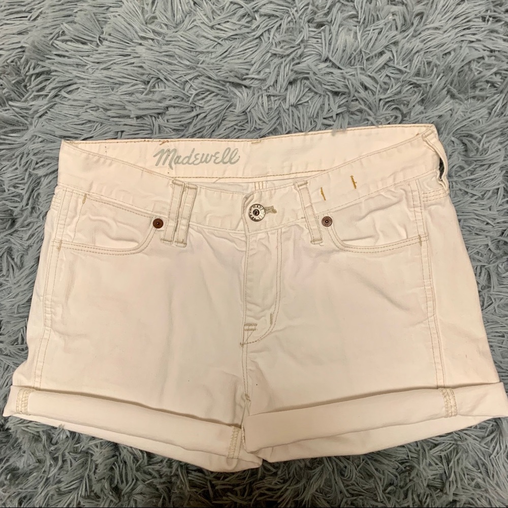 Madewell white denim shorts